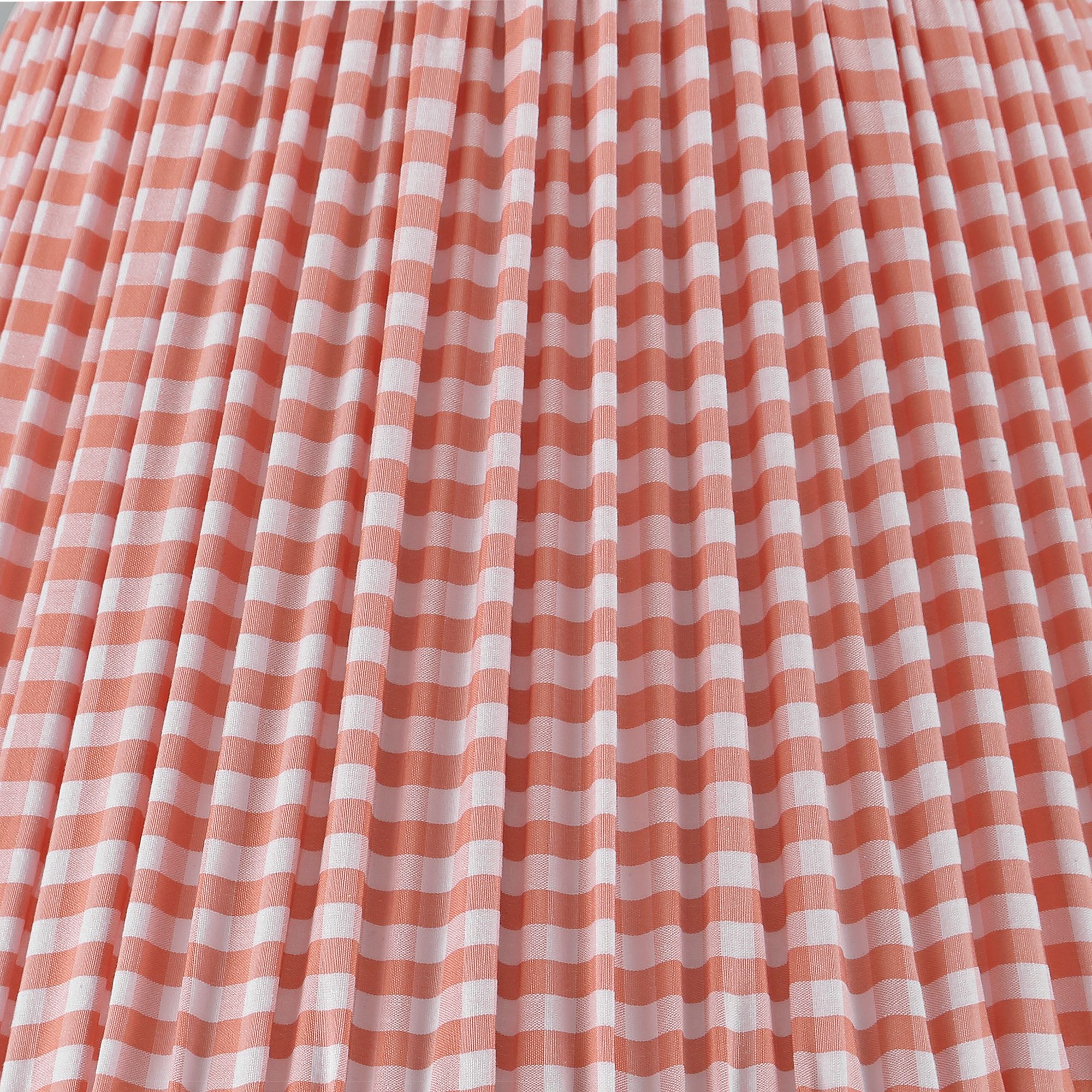 Image 2 Springcrest Gingham Pink Plaid Pleated Cotton Empire Shade (9x16x11) more views