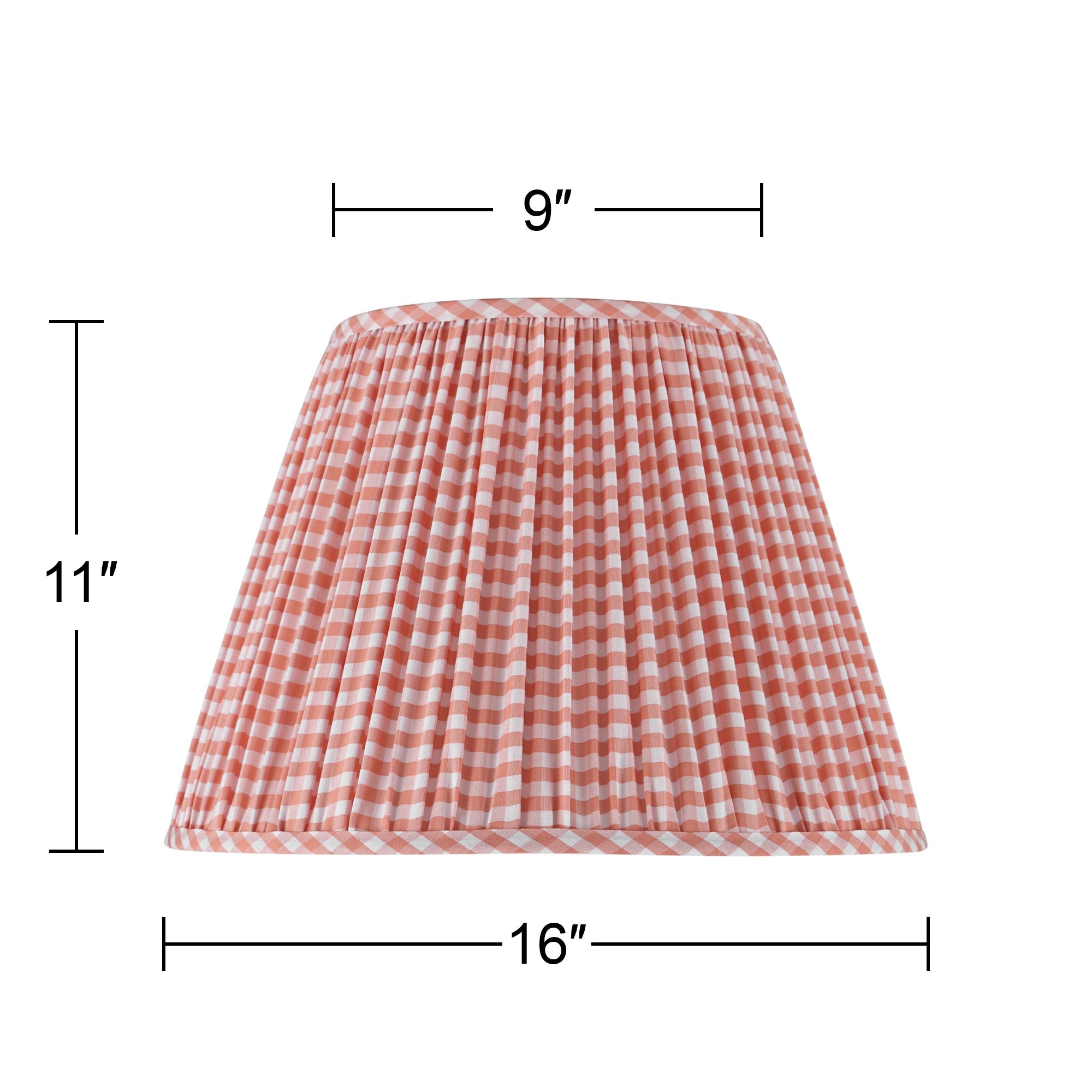 Image 7 Springcrest Gingham Pink Plaid Pleated Cotton Empire Shade (9x16x11) more views