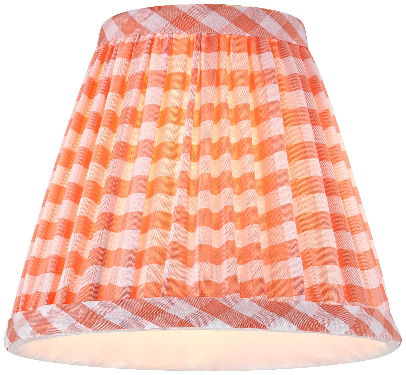 Image 5 Springcrest Gingham Pink Pleated Cotton Clip-On Shade (3x6x5) Set of 2 more views