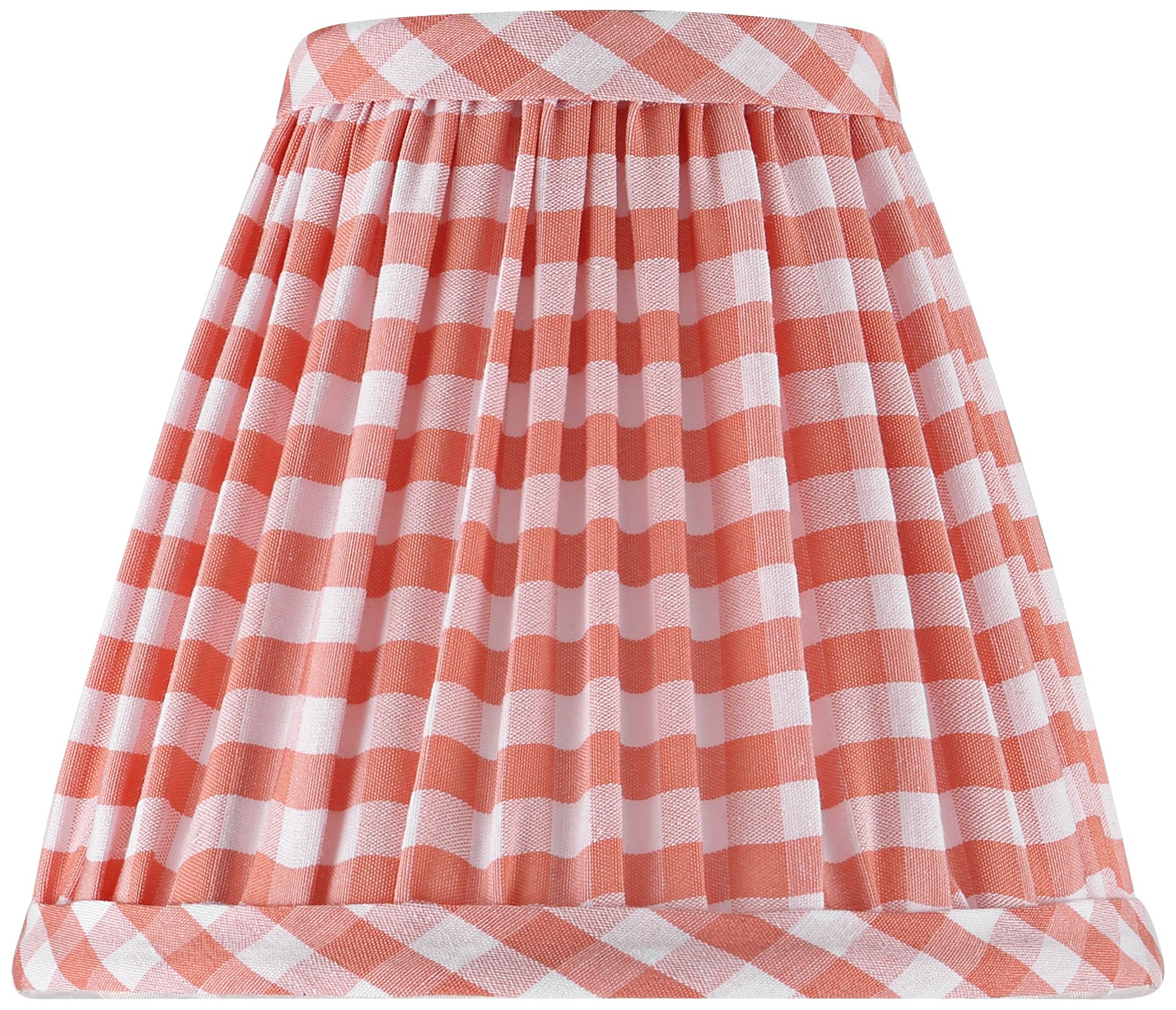 Image 4 Springcrest Gingham Pink Pleated Cotton Clip-On Shade (3x6x5) Set of 8 more views