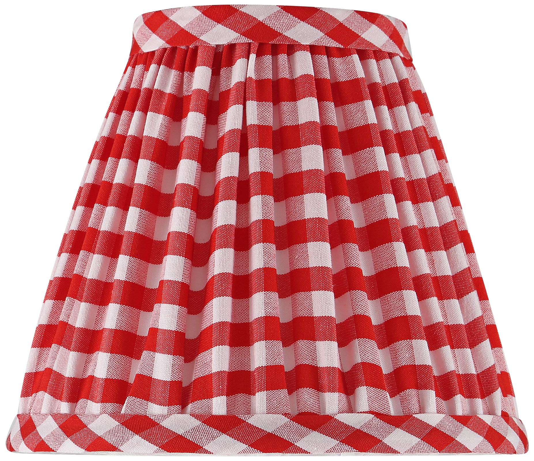 Image 4 Springcrest Gingham Red Plaid Pleated Cotton Clip-On Shade (3x6x5) Set of 2 more views