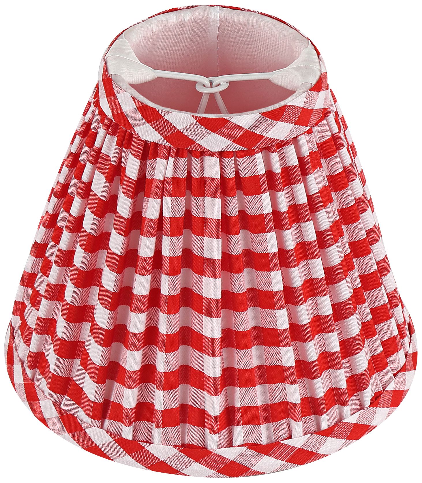 Image 6 Springcrest Gingham Red Plaid Pleated Cotton Clip-On Shade (3x6x5) Set of 2 more views