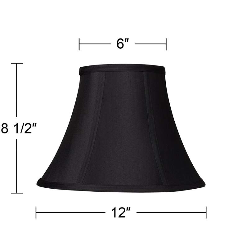 Image 5 Springcrest Ginna Black Stretch Fabric Bell Lamp Shade 6x12x9 (Spider) more views
