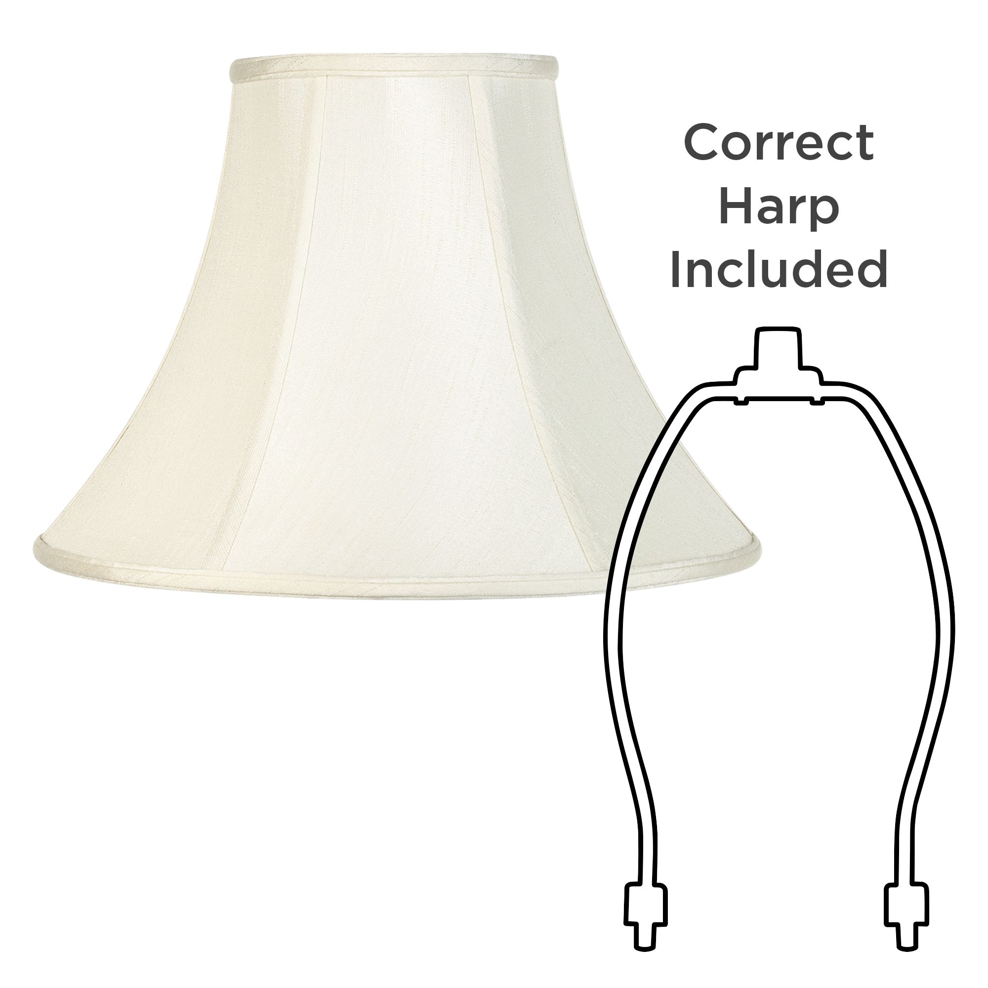 Image 6 Springcrest Ginna Cream Bell Lamp Shade 7x16x12 (Spider) more views