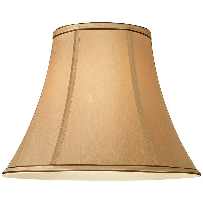 Image 2 Springcrest Ginna Tan and Brown Bell Lamp Shade 7x14x11 (Spider) more views