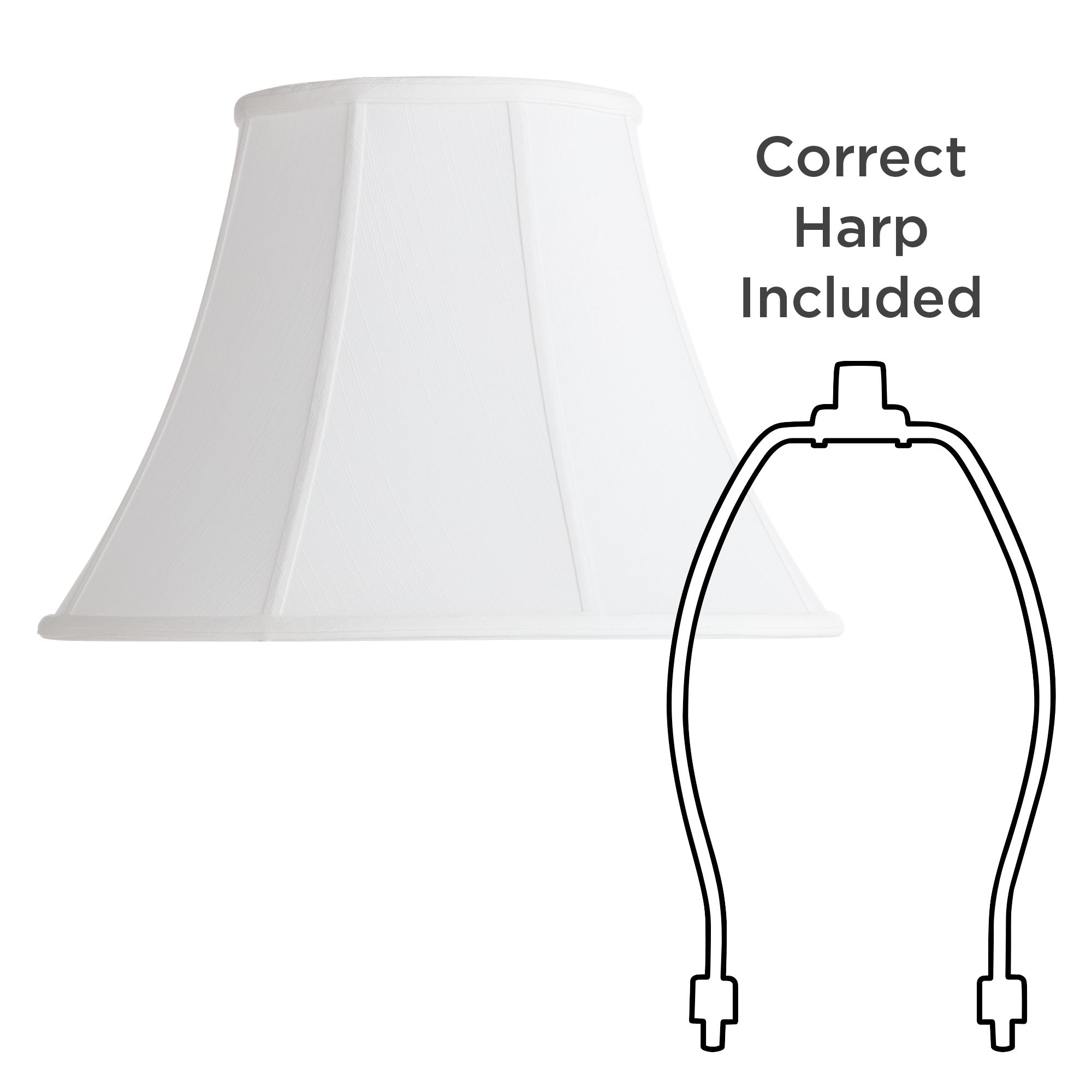 Springcrest Ginna White Classic Bell Lamp Shade 9x18x13 (Spider)