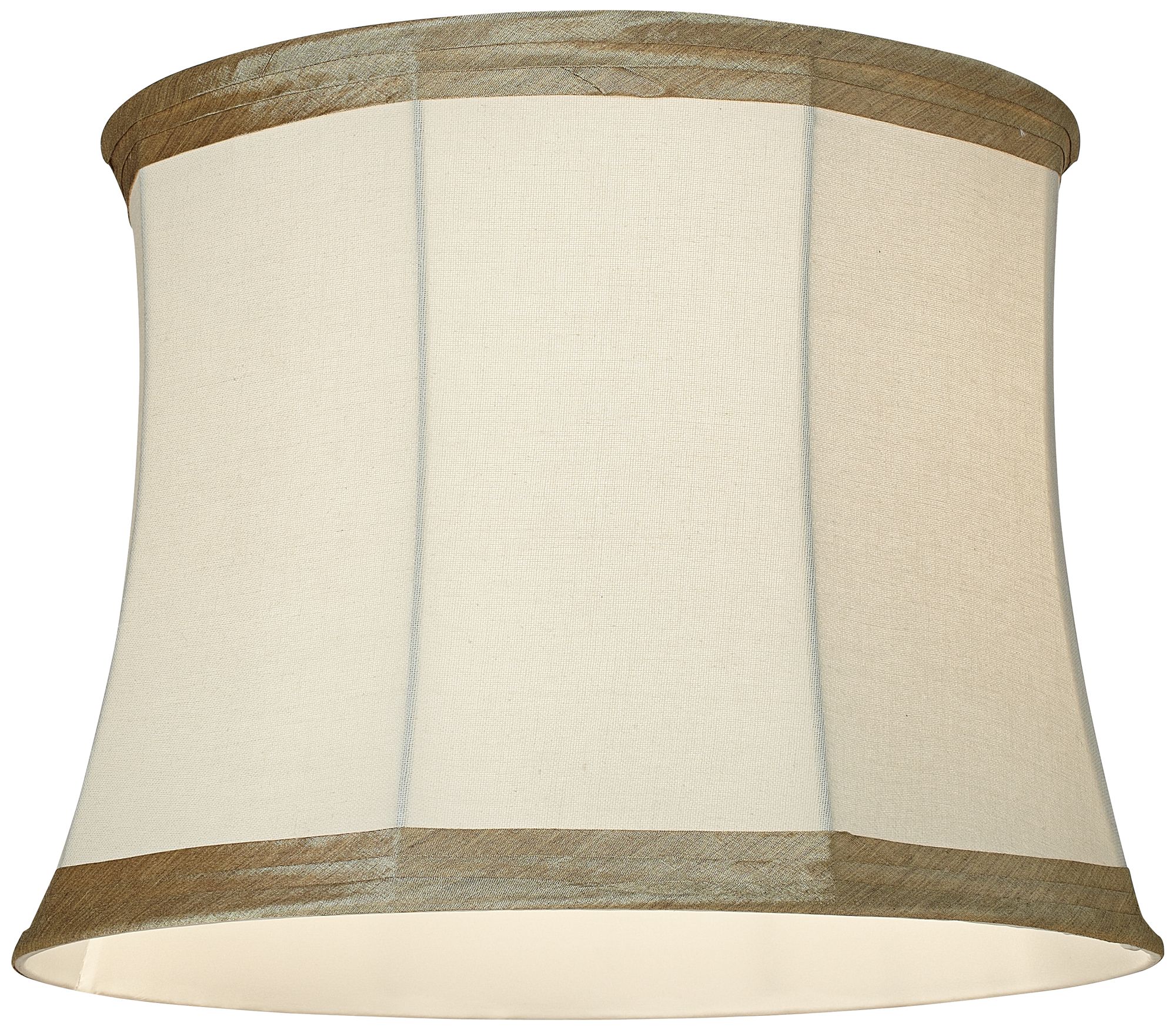 Image 3 Springcrest Goggins Ivory Linen Taupe Trim Lamp Shade 14x16x12 (Spider) more views