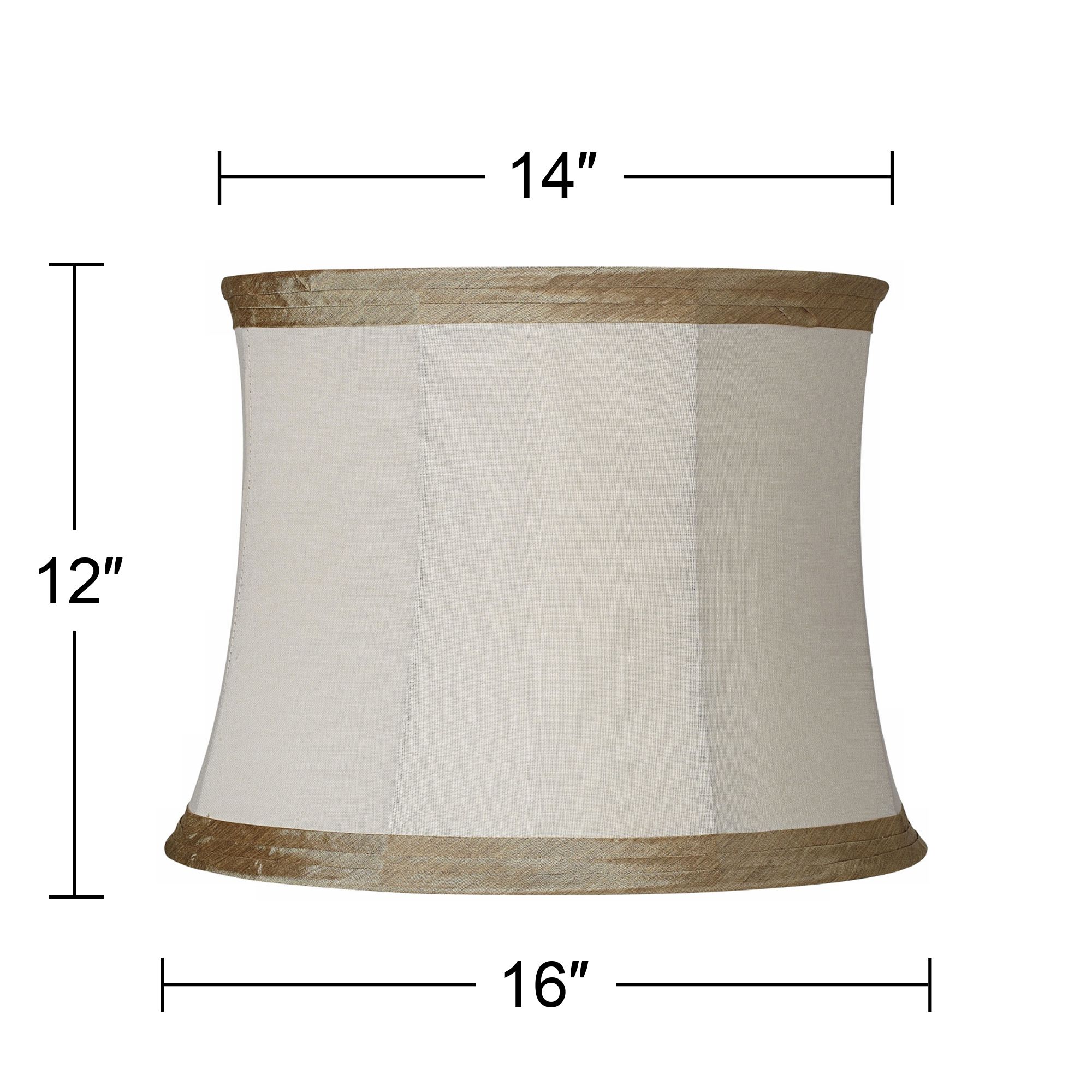 Image 5 Springcrest Goggins Ivory Linen Taupe Trim Lamp Shade 14x16x12 (Spider) more views