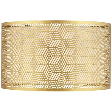 Springcrest Gold Finish Laser Cut Metal Drum Shade 17x17x10 (Spider)