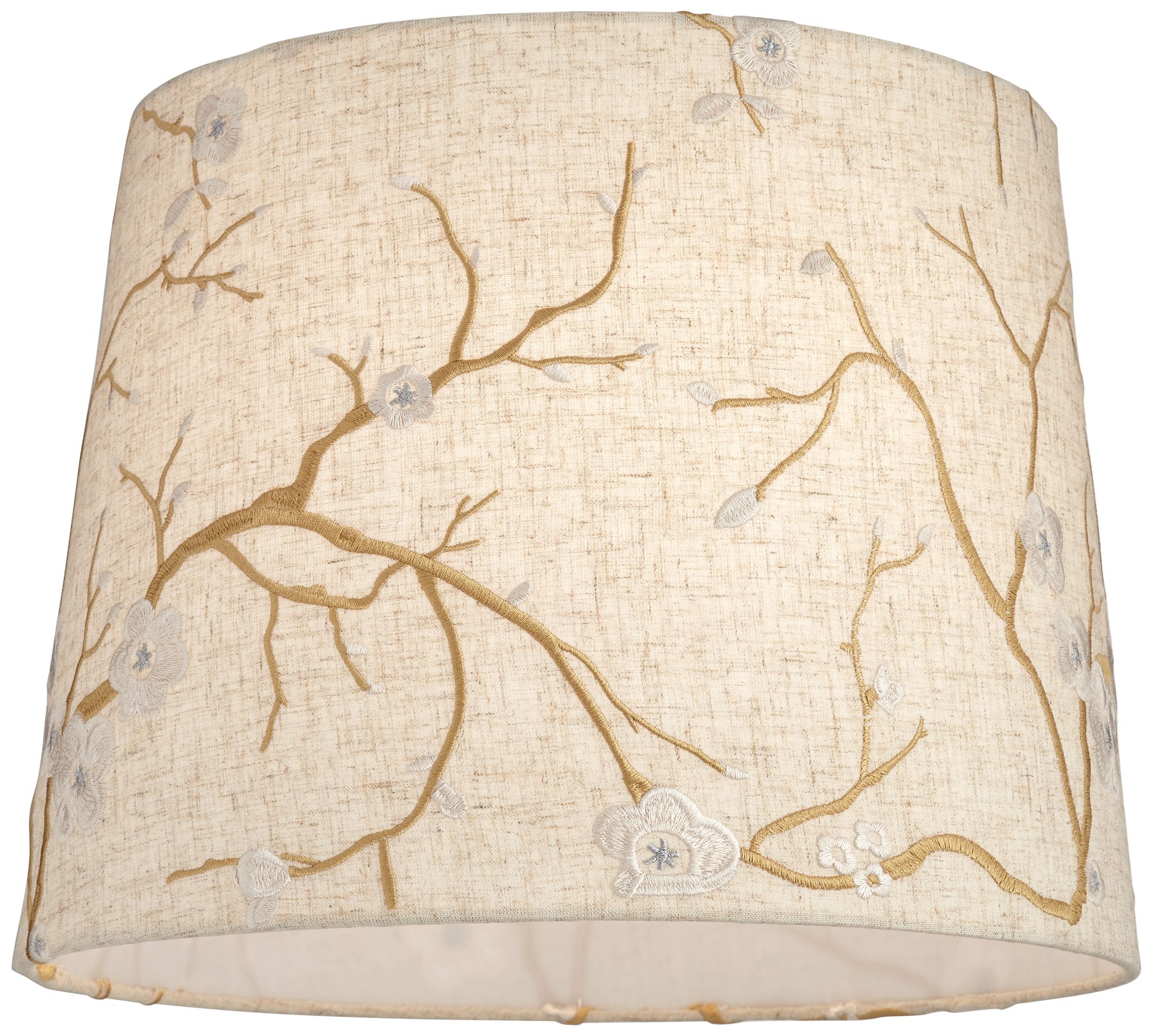 Image 2 Springcrest Goldenrain Linen Flower Embroidered Shade 12x14x11 (Spider) more views