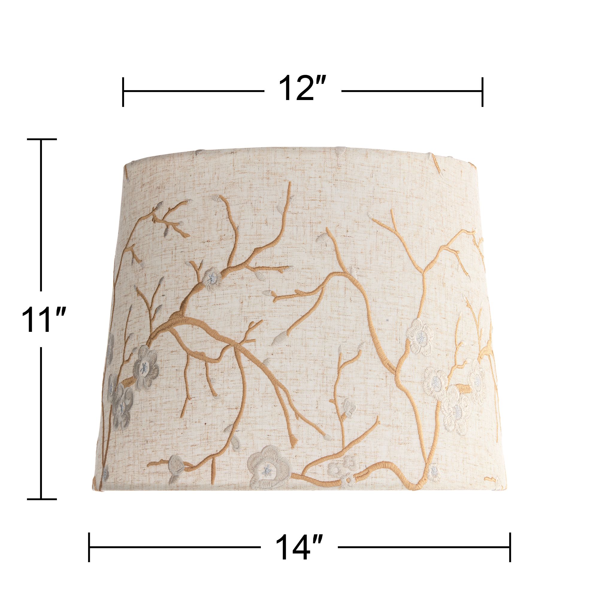 Springcrest Goldenrain Linen Flower Embroidered Shade 12x14x11 (Spider)