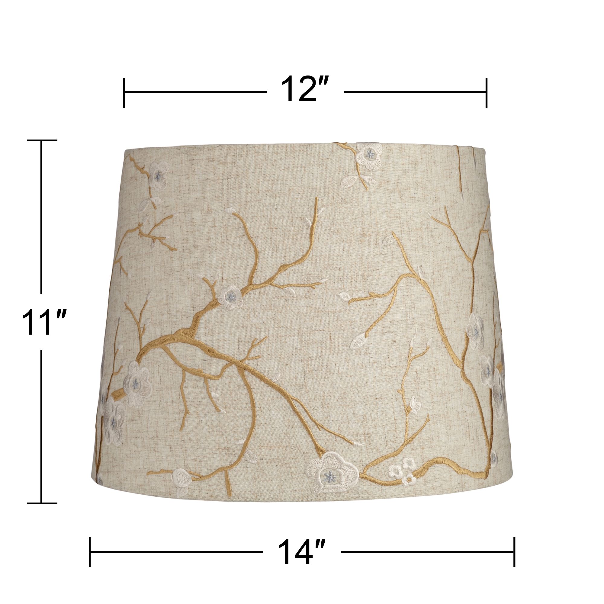 Image 4 Springcrest Goldenrain Linen Flower Embroidered Shade 12x14x11 (Spider) more views