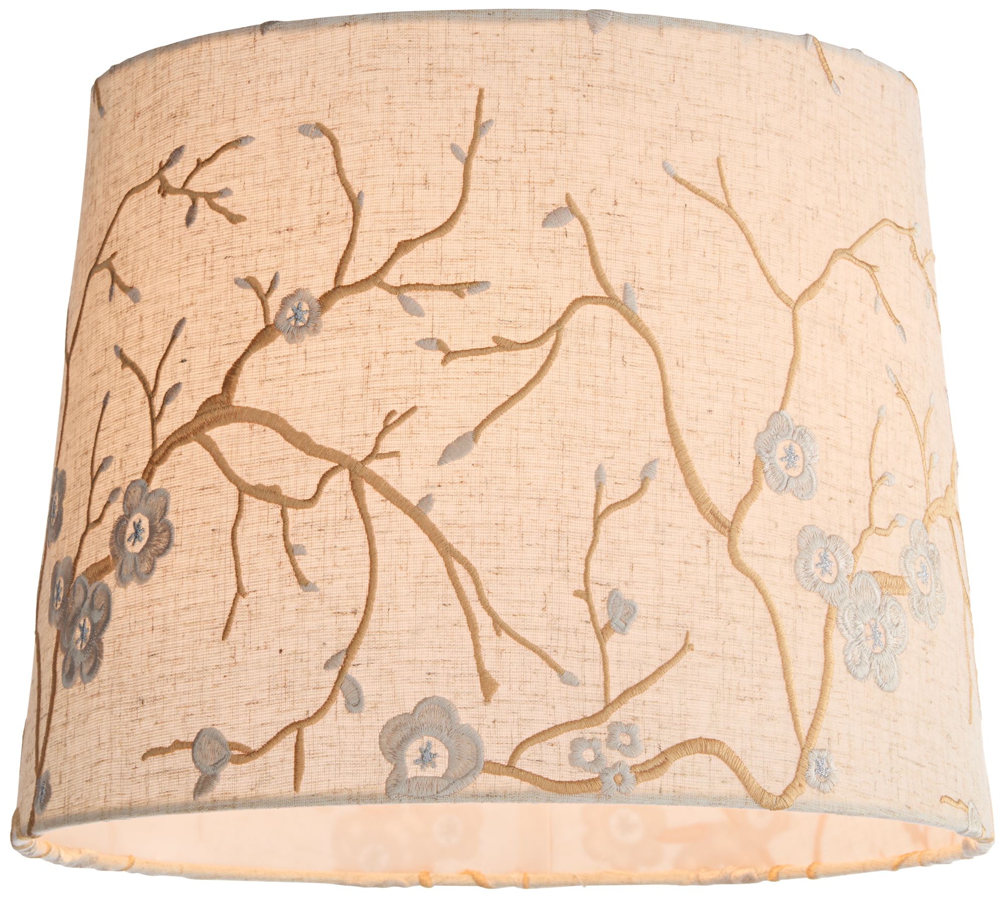 Springcrest Goldenrain Linen Flower Embroidered Shade 12x14x11 (Spider)