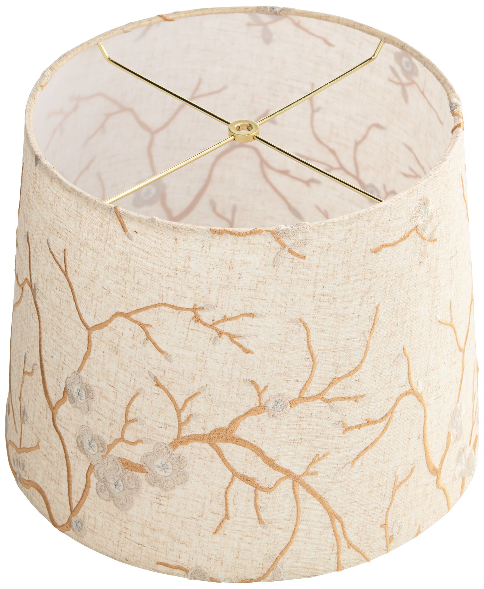 Springcrest Goldenrain Linen Flower Embroidered Shade 12x14x11 (Spider)