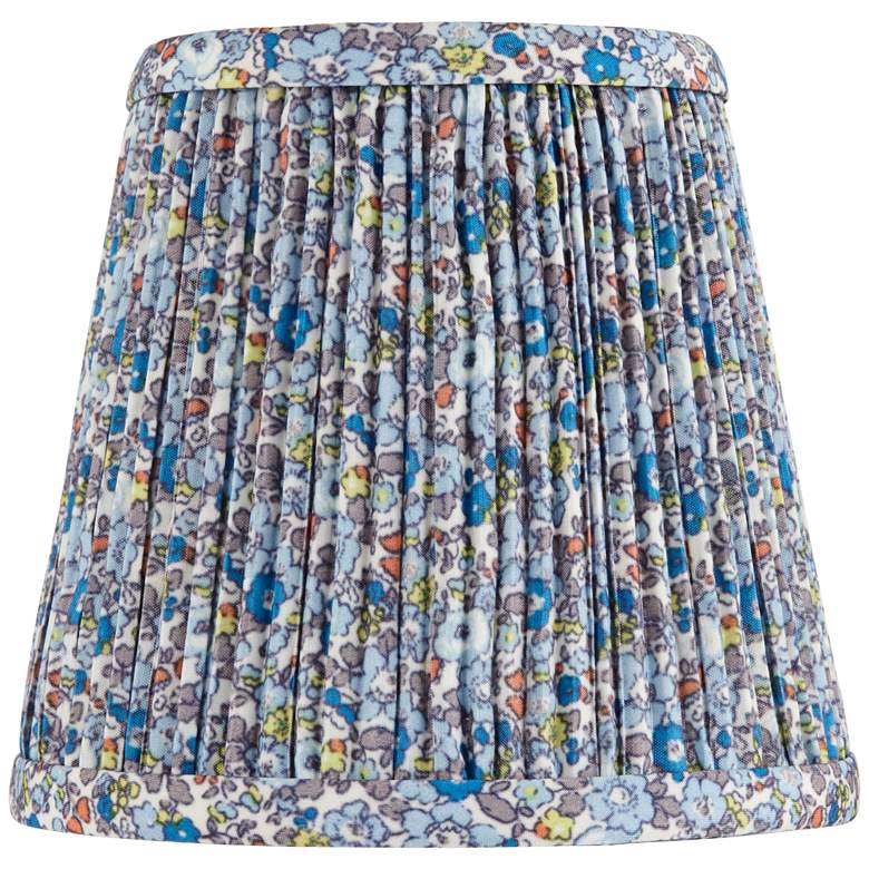 Image 1 Springcrest Gracie Blue Floral Pleated Shade 4x6x5.5" (Clip-On)