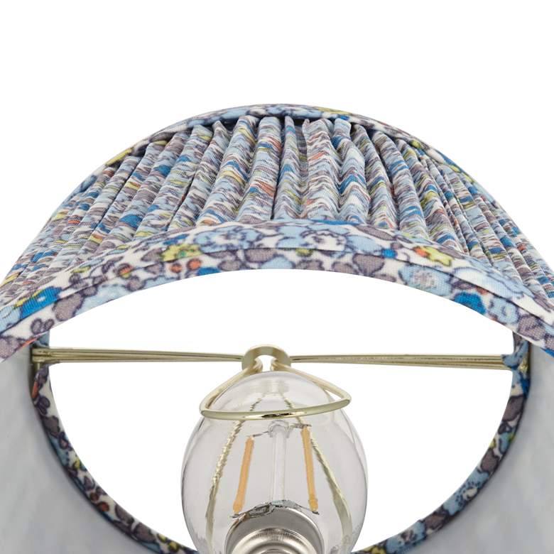 Image 3 Springcrest Gracie Blue Floral Pleated Shade 4x6x5.5" (Clip-On) more views