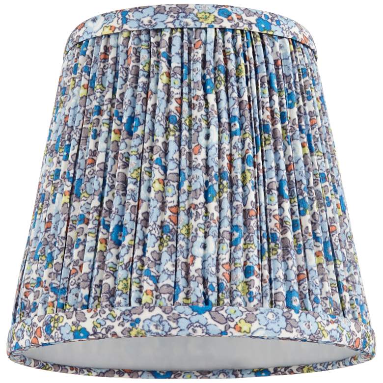 Image 4 Springcrest Gracie Blue Floral Pleated Shade 4x6x5.5" (Clip-On) more views