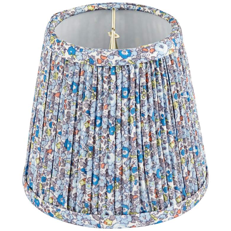 Springcrest Shade Blue Floral Pleated Drum Shade Small Clip-On - #1973C | Lamps Plus