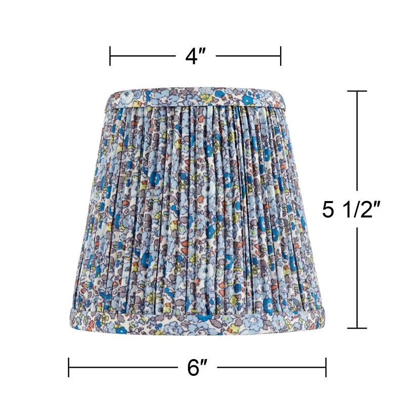 Image 7 Springcrest Gracie Blue Floral Pleated Shade 4x6x5.5" (Clip-On) more views