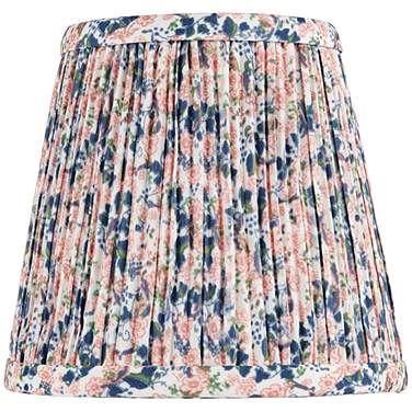 Springcrest Gracie Blue Pink Floral Pleated Shade 4x6x5.5" (Clip-On)