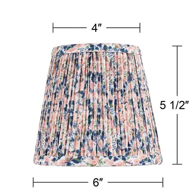 Image 7 Springcrest Gracie Blue Pink Floral Pleated Shade 4x6x5.5" (Clip-On) more views