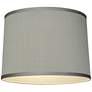 3_Springcrest Gray Faux Silk Set of 2 Drum Lamp Shades 13x14x10 (Spider) more views