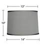 6_Springcrest Gray Faux Silk Set of 2 Drum Lamp Shades 13x14x10 (Spider) more views