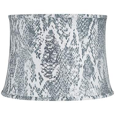 Springcrest Gray Velvet Snake Skin Drum Lamp Shade 14x16x11.5 (Spider)