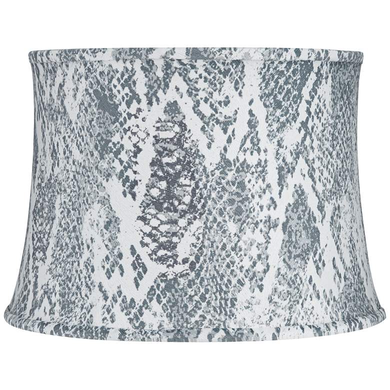Image 1 Springcrest Gray Velvet Snake Skin Drum Lamp Shade 14x16x11.5 (Spider)