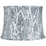 1_Springcrest Gray Velvet Snake Skin Drum Lamp Shade 14x16x11.5 (Spider)