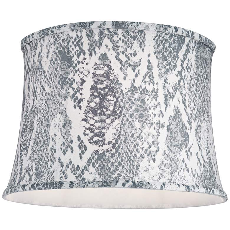 Image 3 Springcrest Gray Velvet Snake Skin Drum Lamp Shade 14x16x11.5 (Spider) more views