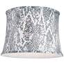 3_Springcrest Gray Velvet Snake Skin Drum Lamp Shade 14x16x11.5 (Spider) more views