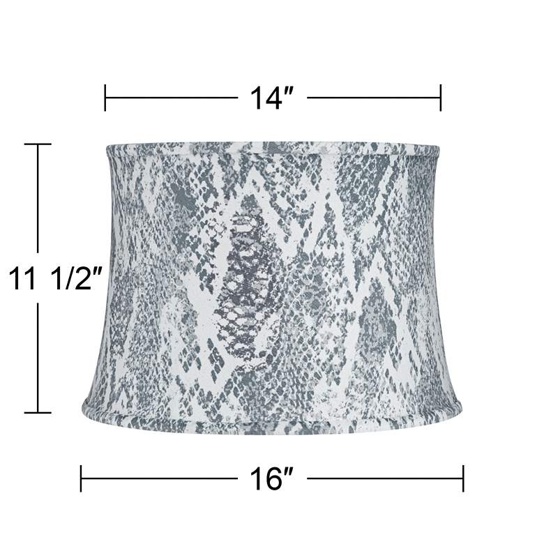 Image 5 Springcrest Gray Velvet Snake Skin Drum Lamp Shade 14x16x11.5 (Spider) more views