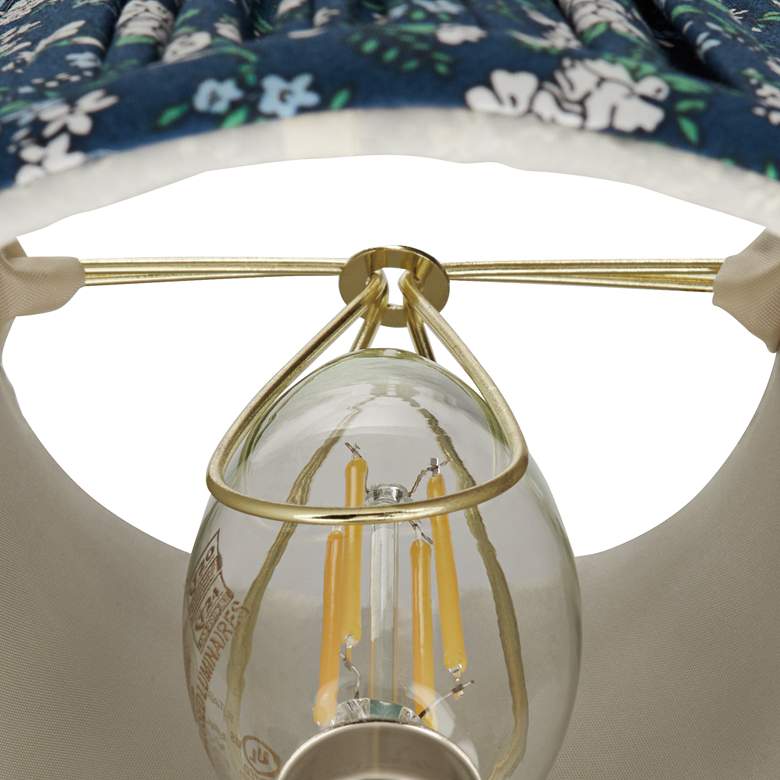 Image 3 Springcrest Green Blue Floral Clip-On Lamp Shades 3.5x6x5 Set of 2 more views