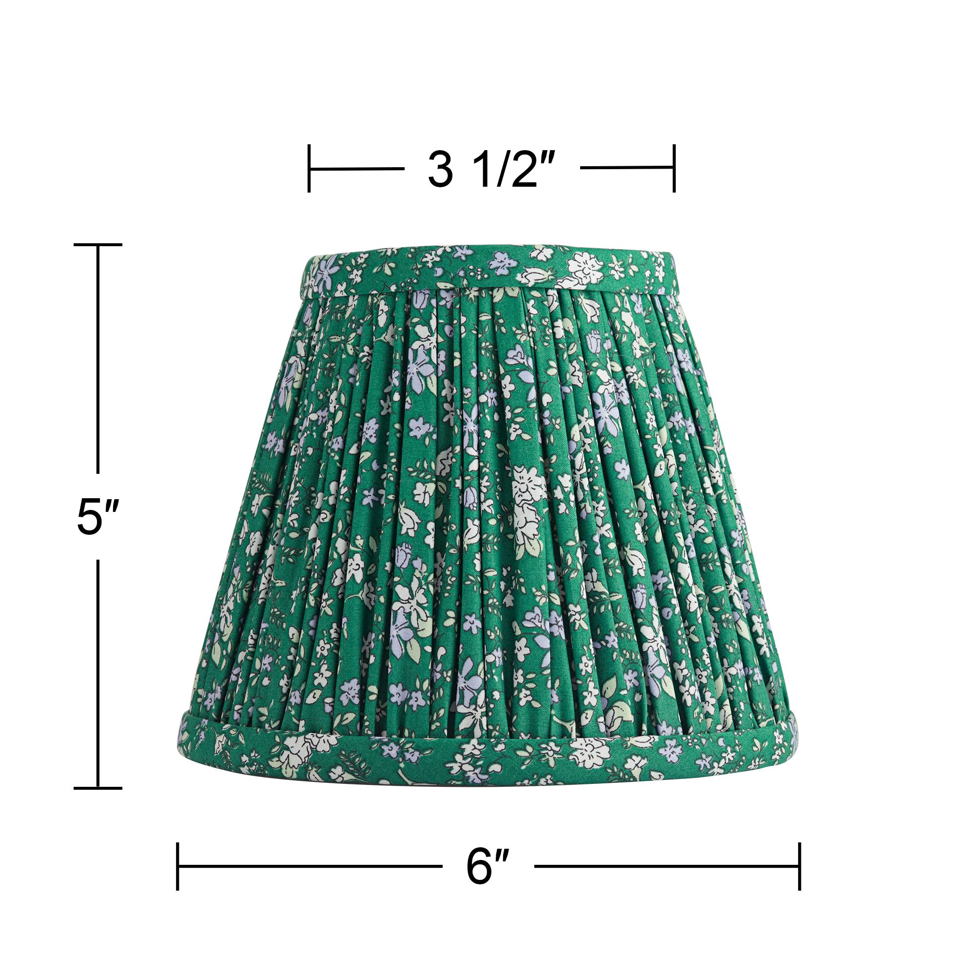 Springcrest Green Violet Floral Clip-On Lamp Shades 3.5x6x5 Set of 2