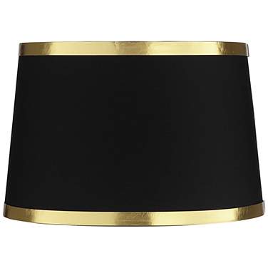 Springcrest Hallie Black Drum Shade with Metallic Trim 13x15x10 (Spider)