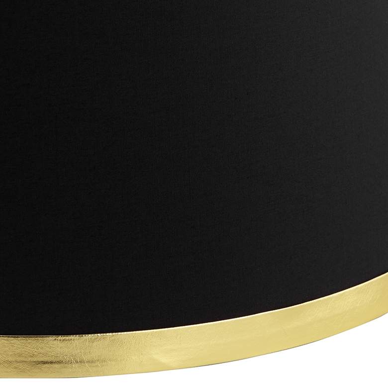 Image 4 Springcrest Hallie Black Drum Shade with Metallic Trim 13x15x10 (Spider) more views