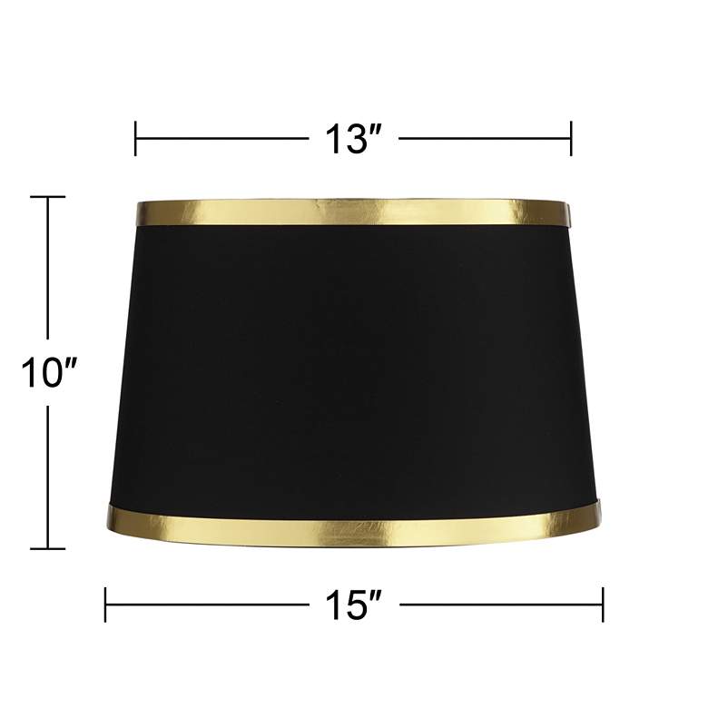 Image 5 Springcrest Hallie Black Drum Shade with Metallic Trim 13x15x10 (Spider) more views