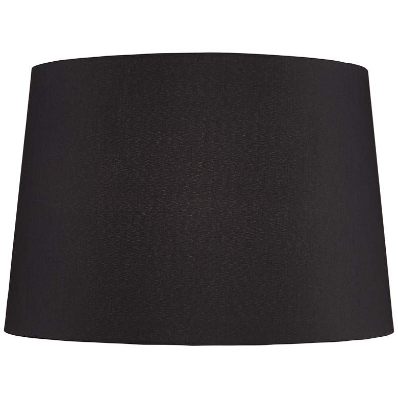 Image 1 Springcrest Hallie Black Faux Silk Tapered Drum Shade 13x15x10 (Spider)