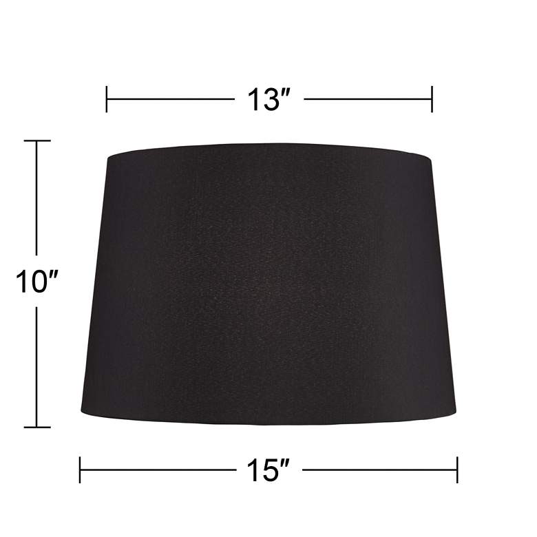 Image 6 Springcrest Hallie Black Faux Silk Tapered Drum Shade 13x15x10 (Spider) more views