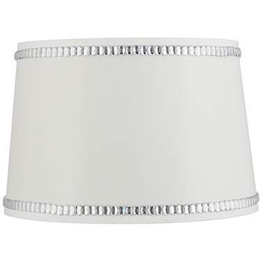 Springcrest Hallie White Drum Shade with Crystal Trim 13x15x10 (Spider)