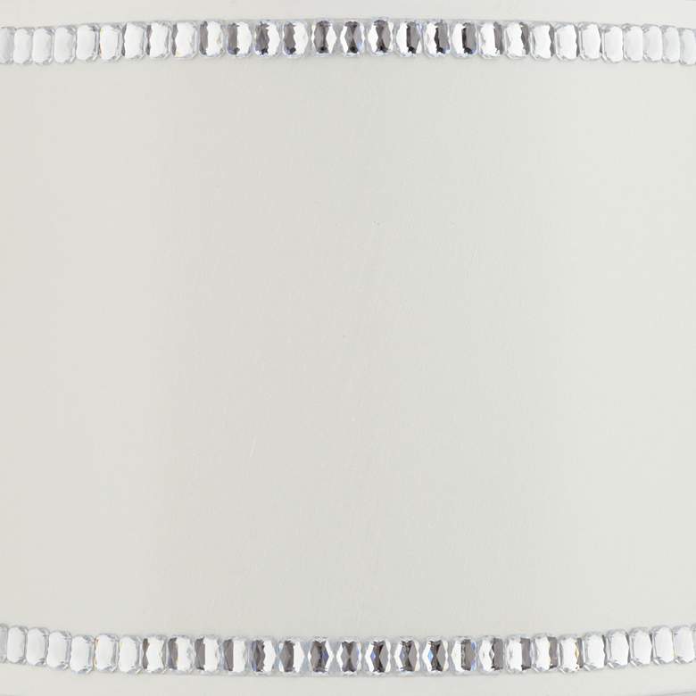 Image 2 Springcrest Hallie White Drum Shade with Crystal Trim 13x15x10 (Spider) more views