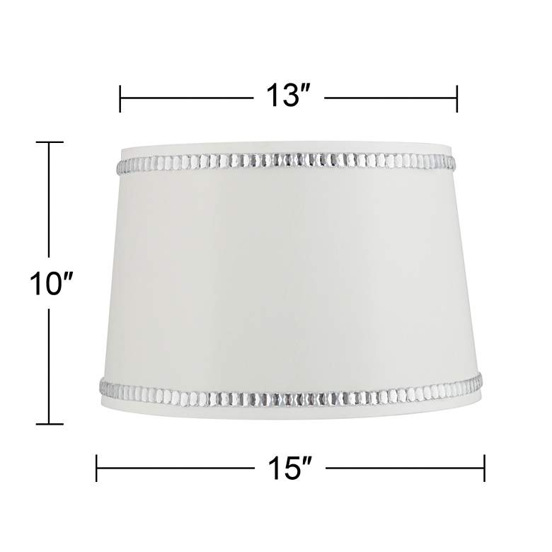 Image 7 Springcrest Hallie White Drum Shade with Crystal Trim 13x15x10 (Spider) more views