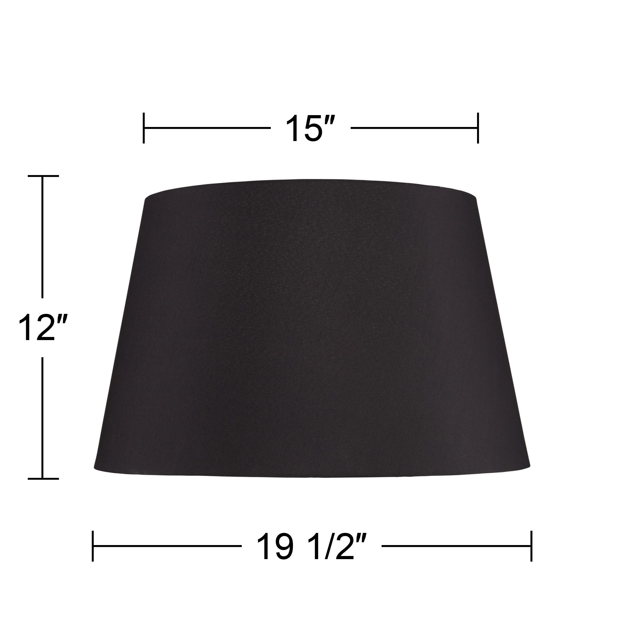 Image 6 Springcrest Harmon Black Faux Silk Tapered Drum Shade 15x19.5x12 (Spider) more views