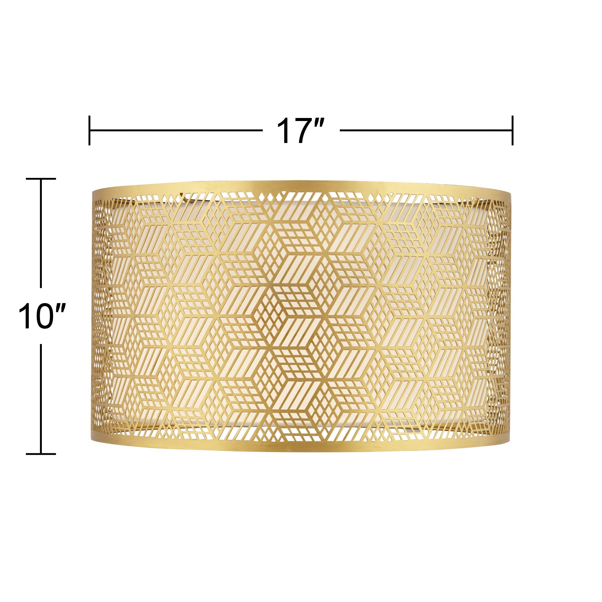 Image 5 Springcrest Hershel Gold Laser Cut Metal Drum Shade 17x17x10 (Spider) more views