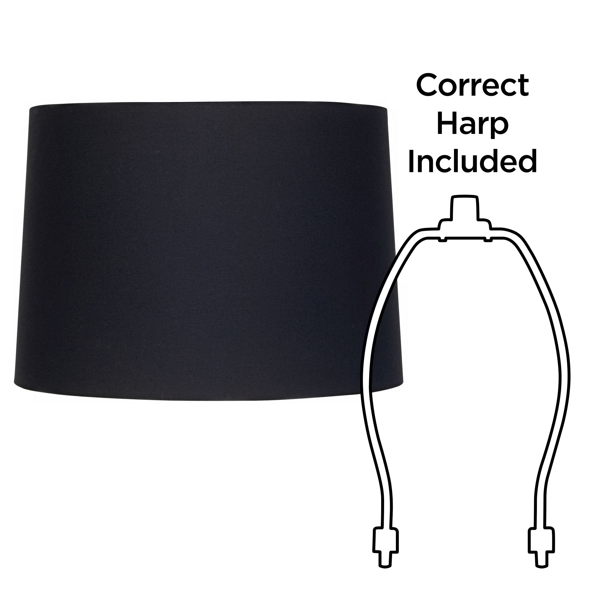 Image 5 Springcrest Hettie Black Fabric Tapered Drum Lamp Shade 11x12x8.5 (Spider) more views