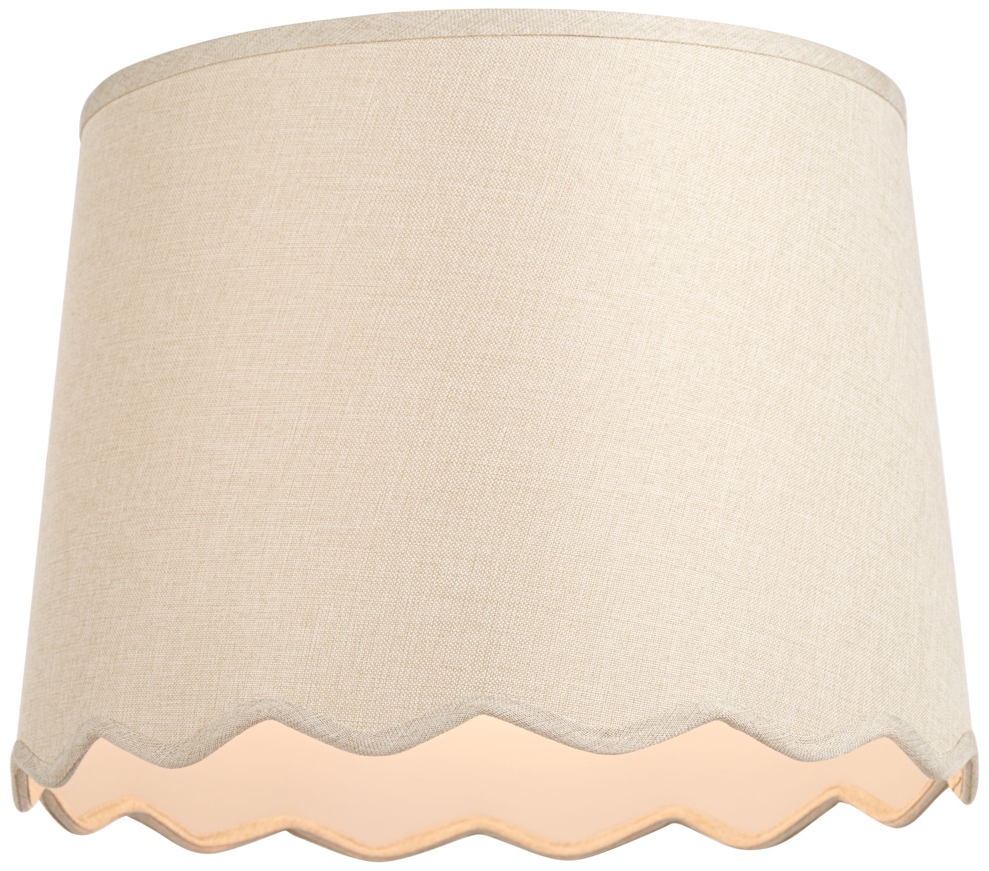 Image 4 Springcrest Ivette Cream Scallop Drum Shade 13x15x11x11 (Spider) Set of 2 more views