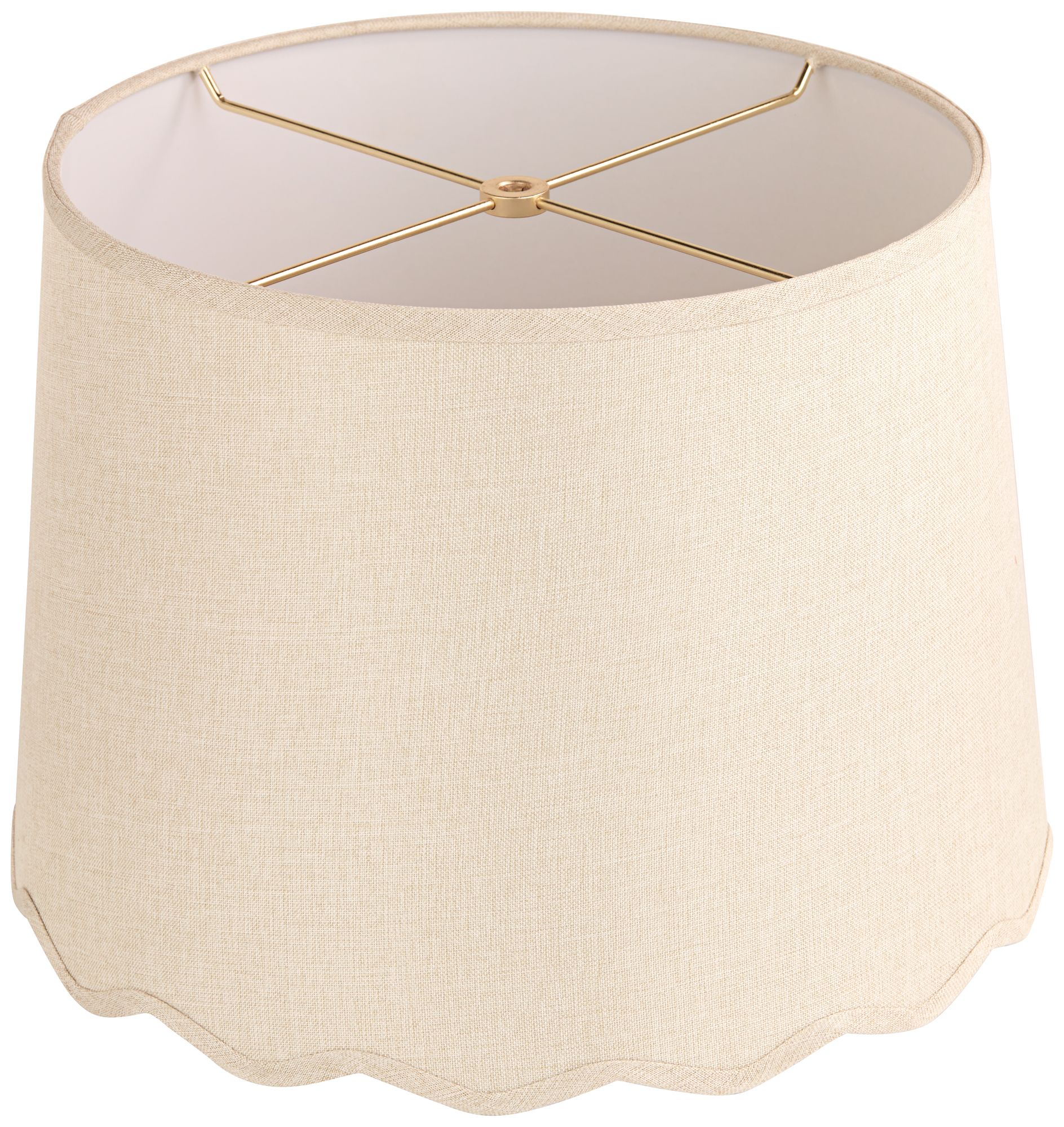 Image 5 Springcrest Ivette Cream Scallop Drum Shade 13x15x11x11 (Spider) Set of 2 more views