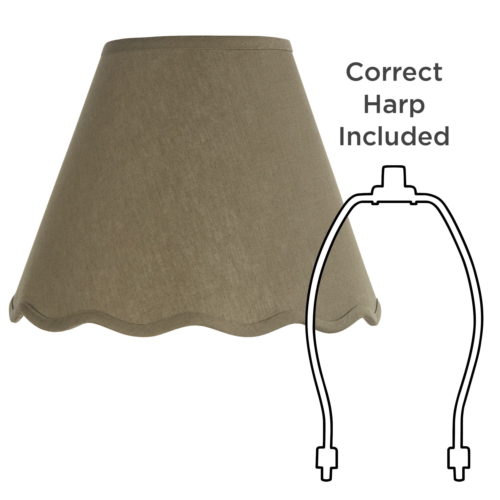 Image 7 Springcrest Ivette Dark Sage Scallop Empire Shade 6x12x9.5x9 (Spider) 2 Set more views