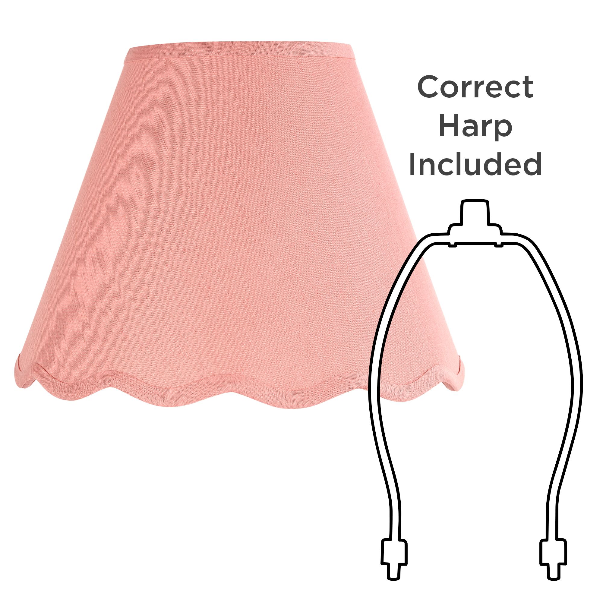 Image 7 Springcrest Ivette Rose Pink Scallop Empire Shade 6x12x9.5x9 (Spider) 2 Set more views